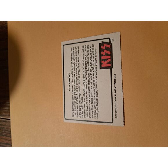 Vintage 1978 Aucoin Management AGRMT KISS Trading Card No 50 Collectible Rock - Picture 2 of 2